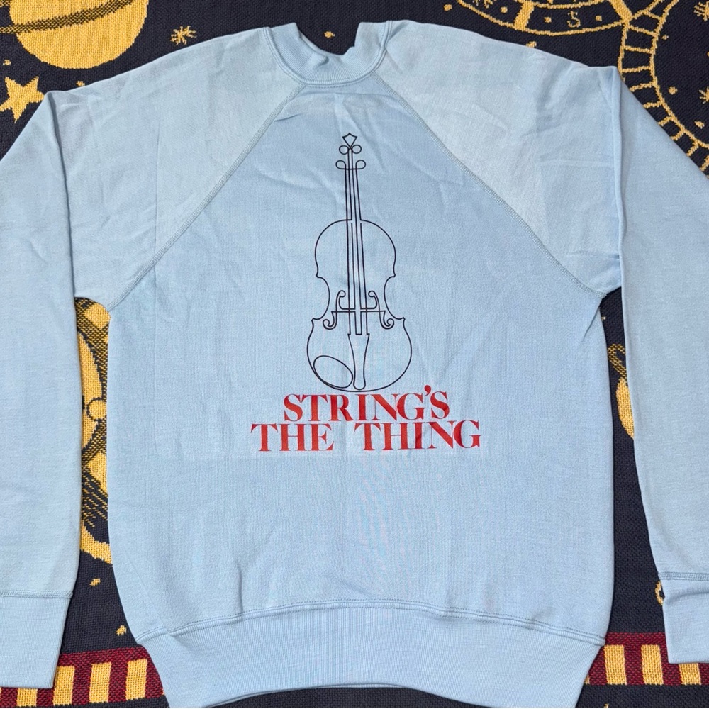 Vintage 1960s Mayo Spruce Strings The Thing Cello Sweatshirt Music Womens Medium